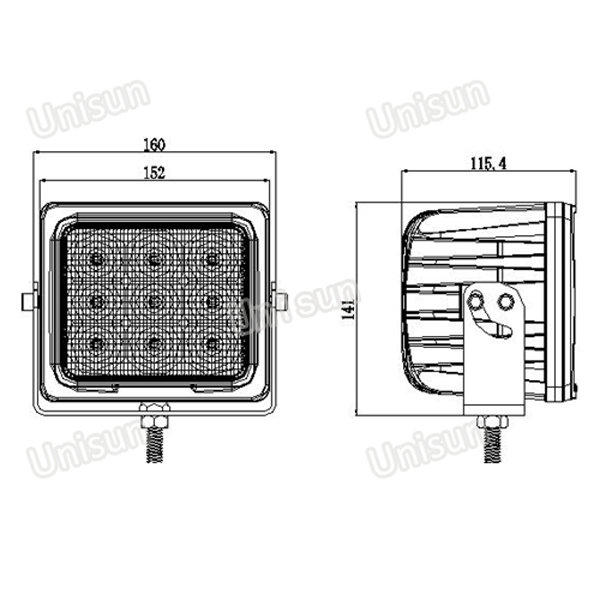 6inch 12V 90W LED Mining Work Light