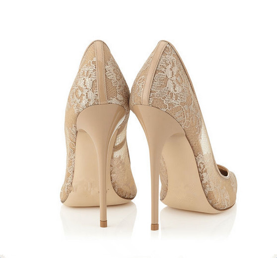 New Design Fashion High Heeled Women Lace Shoes (Y 69)