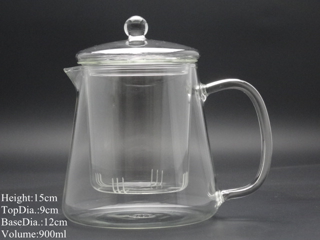 900ml The Glass Teapot (made of borosilicate glass 3.3) Wih Beautiful Outlook