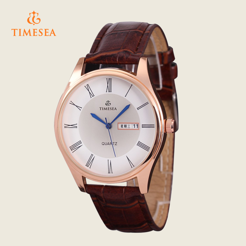 Luxury Watch Men Leather Rose Gold Blue Hand Watches 72338