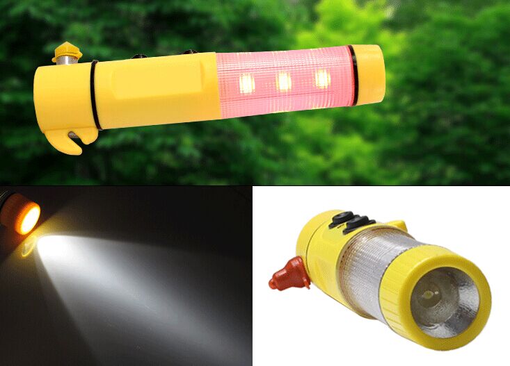 4 in 1 Auto Safety Emergency Hammer with Flashlight