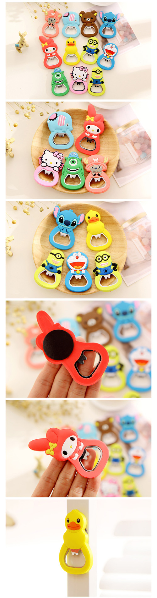 Multi Cartoon Shape Silicone Bottle Opener Refrigerator Magnet