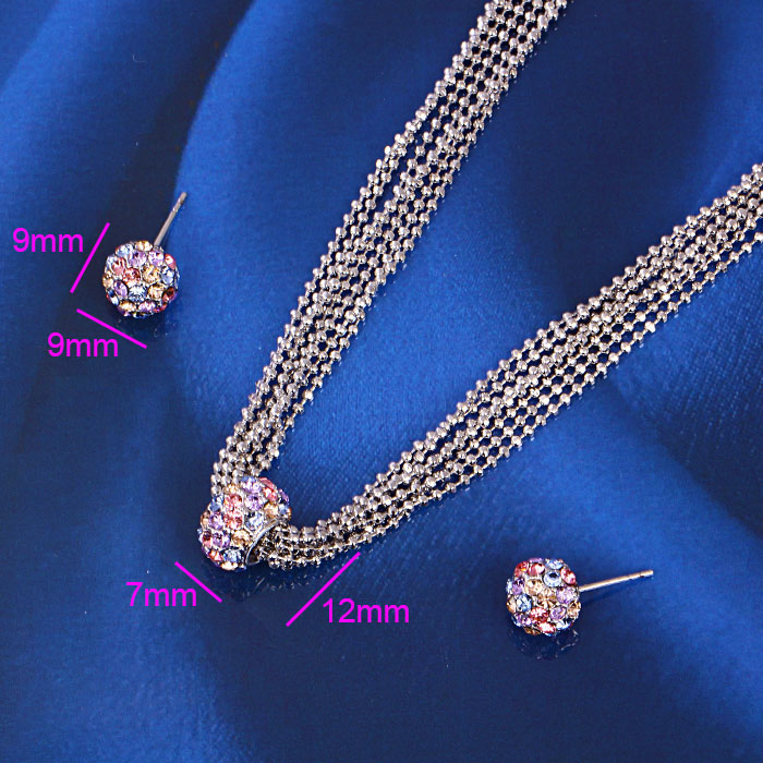 Xuping Multicolour Ball Chains Fashion Jewelry Set (60996)