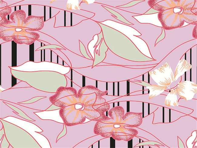 Digital Flower Printing Fabric Customized Textile Fabric (KQC-0026)