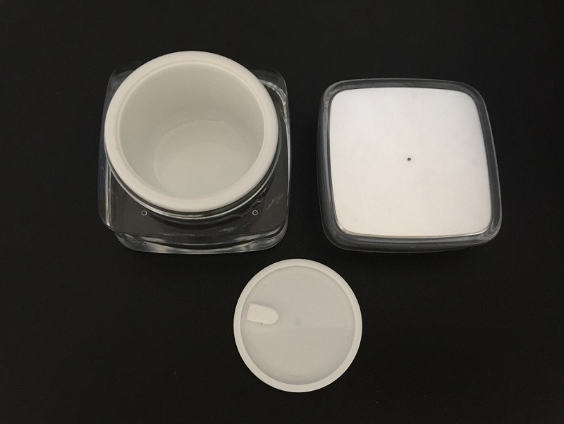 Acrylic Square Cream Jar Bottles for Cosmetic Packaging