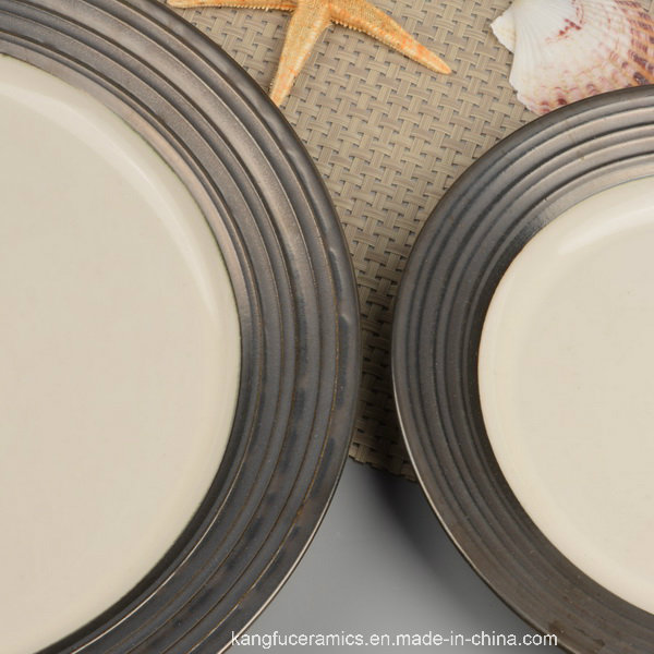 Stoneware Dinner Set with Glazed Color