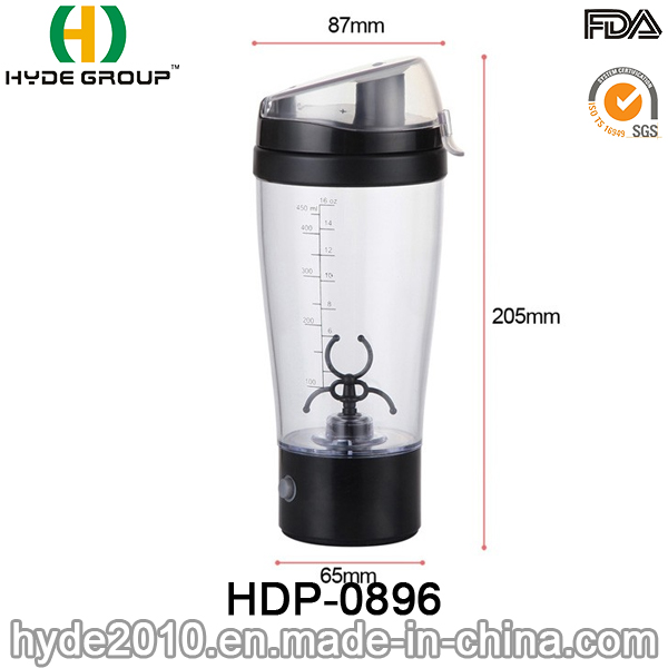 450ml Electric Automatic Plastic Vortex Bottle, BPA Free Battery Shaker Bottle (HDP-0896)