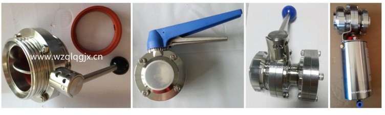 Sanitary Stainless Steel Weld 1 Inch Butterfly Valve with Valve Hanldes