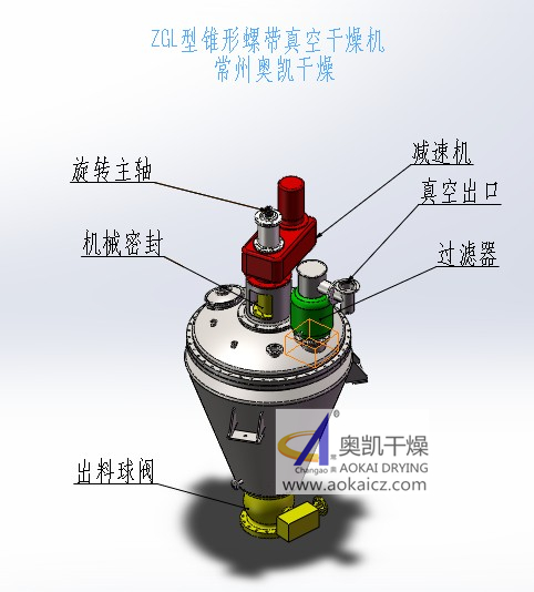 Cone-Shape Helical Ribbon Vacuum Dryer