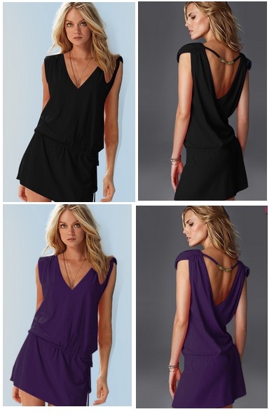 2014 New Fashion V-Neck Low Back Casual Beach Dress