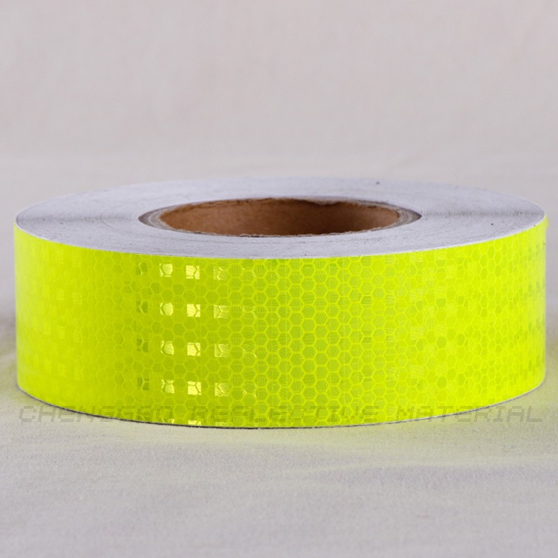 PVC Neon Yellow Honeycomb Adhesive Reflector Caution Tape (C3500-FY)