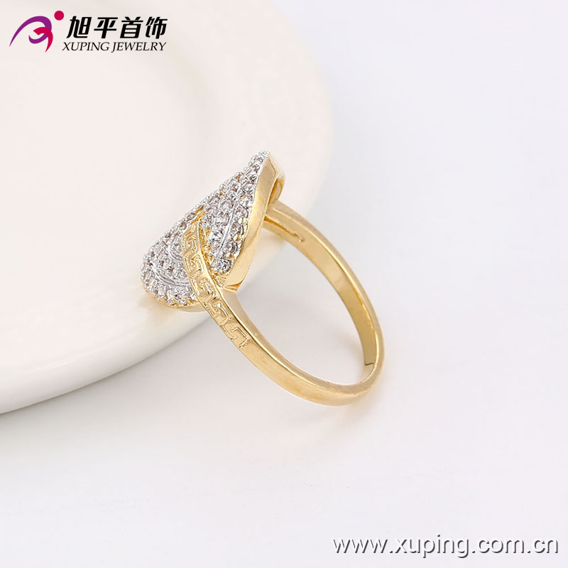 Xuping Charm Simple Stretch Grooved Fashion Jewelry Ring with Two-Stone 13675