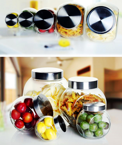 Food Grade Candy Dry Fruit Glass Jar with Seal Lid