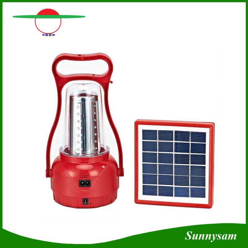 Adjustable Brightness Outdoor Solar Hand Lamp / Portable 35 LEDs Solar Camping Lantern