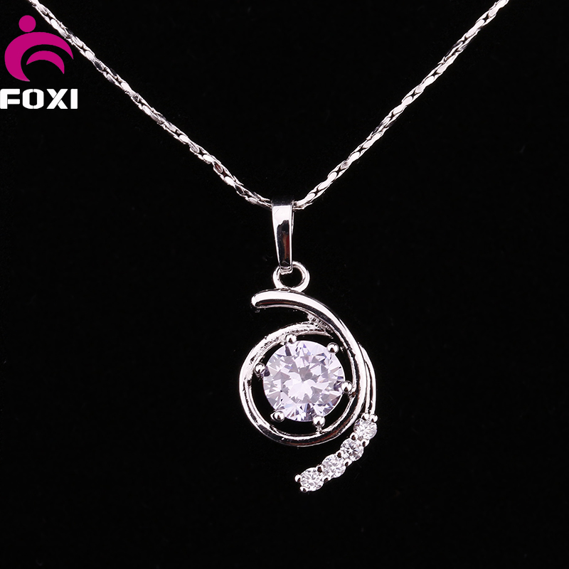 2016 Hot Sale Gold Plated CZ Stone Pendant Necklace Jewelry