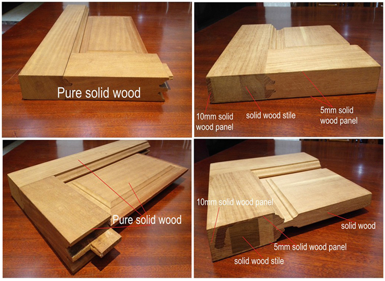 Solid Wooden Interior Pine/Walnut/Oak Panel Door