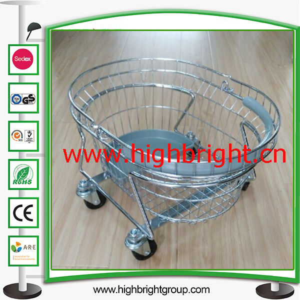 Gloden Color Finishing Wire Shopping Hand Basket for Luxury Store