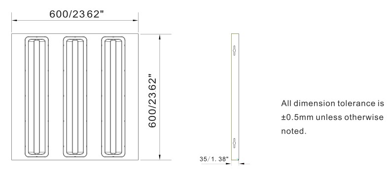 45W IP40 60*60cm LED Grille Lamp