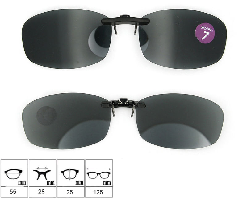 Promotion Polarized Clip on Sunglasses Eyewear Tac UV400 Driving Glasses (shape 7)