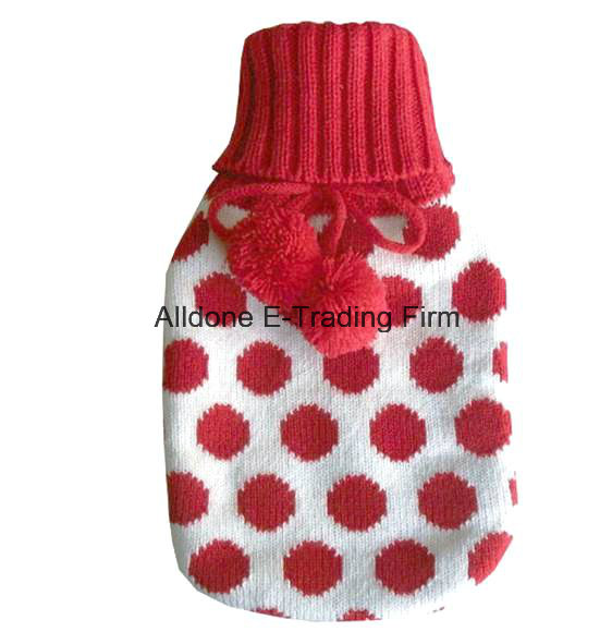 Knit Hot Water Bottle Cover Gold Member