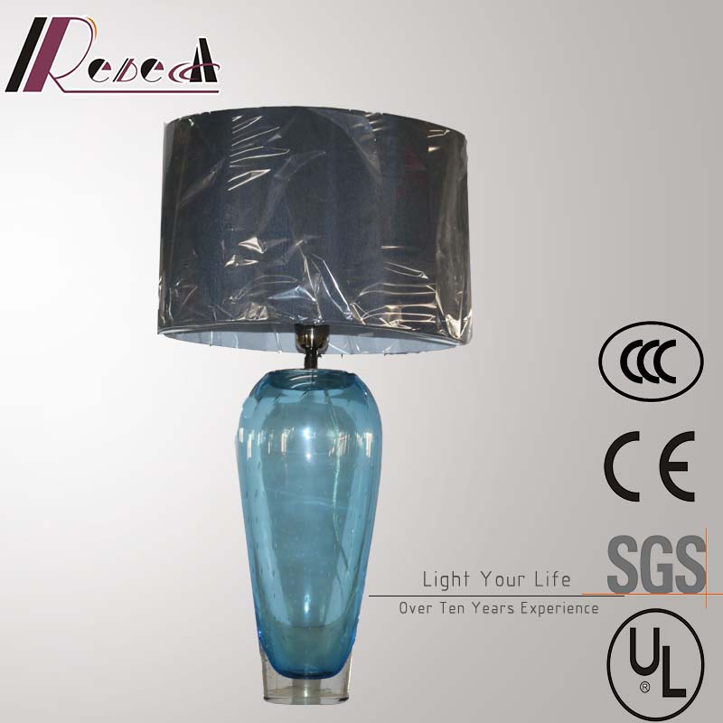 Hotel Decorative Dupion Silk Bedside Stainless Steel Table Lamp