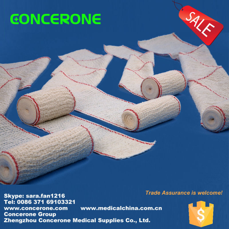 Crepe Elastic Bandage with Red Line or Blue Line