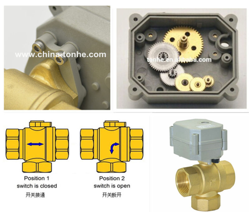 3 Way 1'' Vertical Electric Automatic Control Brass Valve (T25-B3-C)