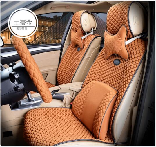 Car Seat Cover Flat Shape Ice Silk-Brown