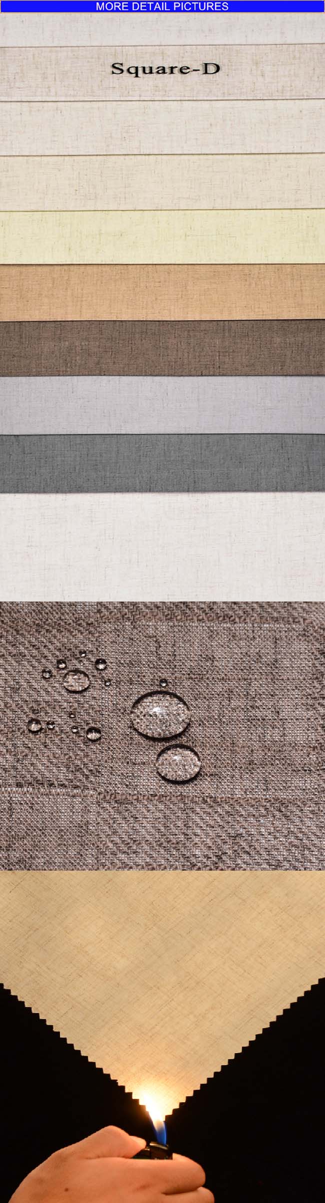 Waterproof Fr Blakout Polyester /Linen Fabric for Curtain