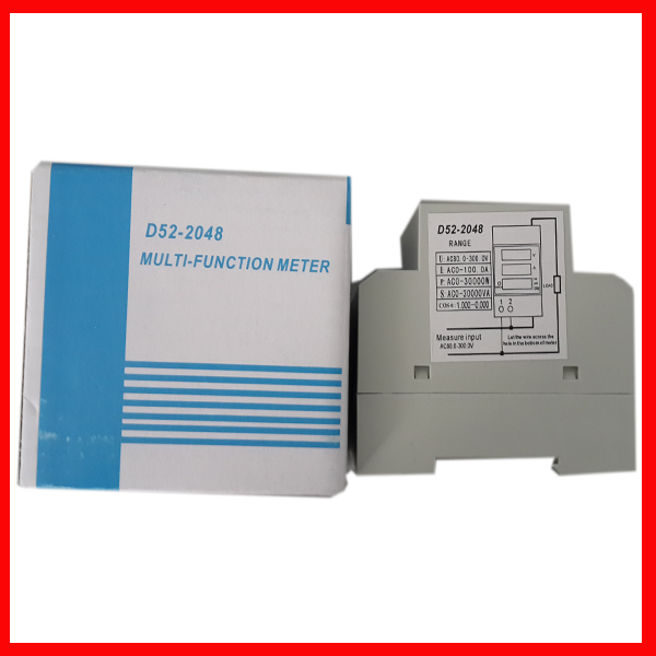 DIN Rail LED Range AC 200.0-450.0V 0-100.0A Display Voltmeter Ammeter with Active and Reactive Power and Power Factor