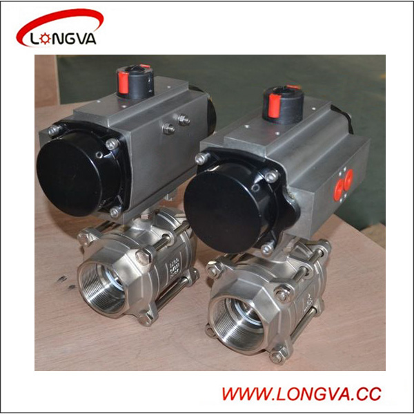 Stainless Steel 304 Sanitary Pneumatic Actuator Clamped Ball Valve