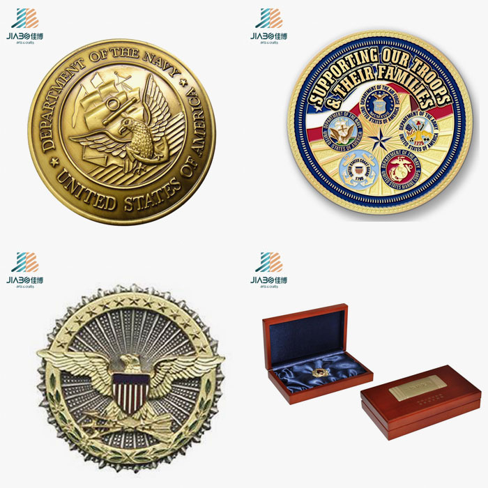 Custom Promotion Enamel Commemorative Gold Coins for Military