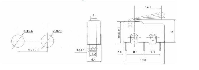 Micro Switch 12V Emergency Push Button Switch Electrical Switch