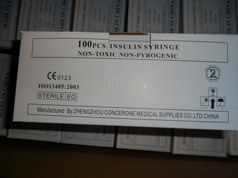 Disposable Sterile Insulin Syringes with Fixed Needles