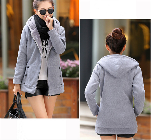 Winter Warm Women's Fashion Fleece Hoodie with Hooded (50214)