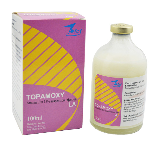 Veterinary Drugs of 15% Amoxicillin Suspension Injection (50ml 100ml)