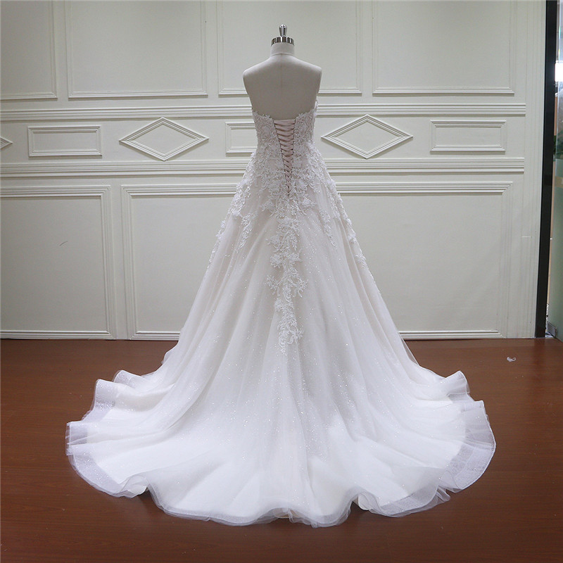 Beaded 3D Flowers Lace Newest Bridal Dress