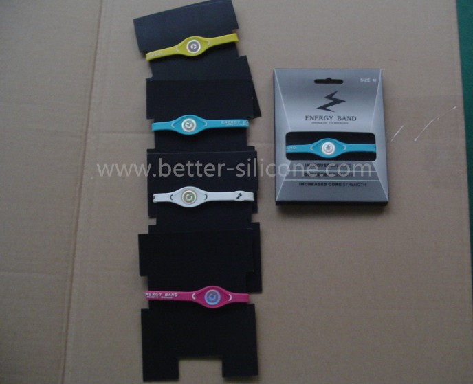 Fashion Elastomer Energy Rubber Silicone Wristband