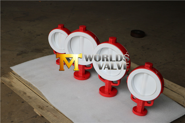 Free Shaft /Gear PTFE Liner Split Body Design Wafer Butterfly Valves