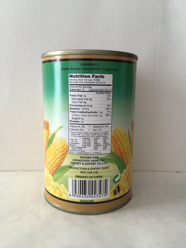 Canned Sweet Kernel Corn with Best Quality