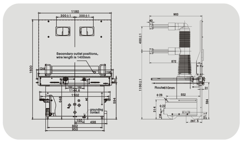 Indoor Hv Vacuum Circuit Breaker with Embedded Poles (VIB-40.5/T)