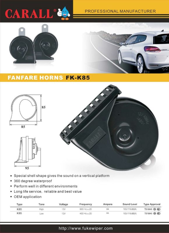 Fk85 2017 Bell Ring Tone Alarm Twin Pack Powerful Magic Voice DC 24V 2.5A Car Speaker Fanfare Snail Auto Horns