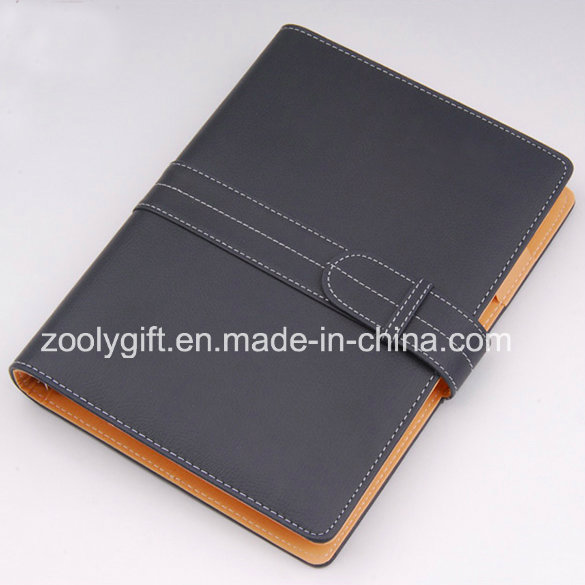PU Leather 6 Ring Binders Planner Organizer Notebook with Card Slots and Snap Closure