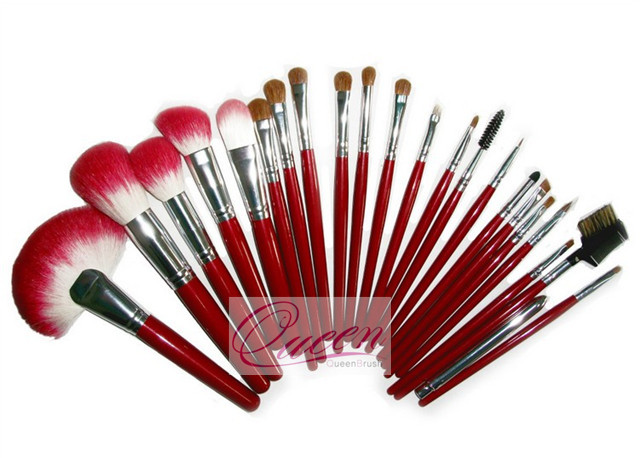 23PCS Goat Hair Red Professional Cosmetic Makeup Brush Kits