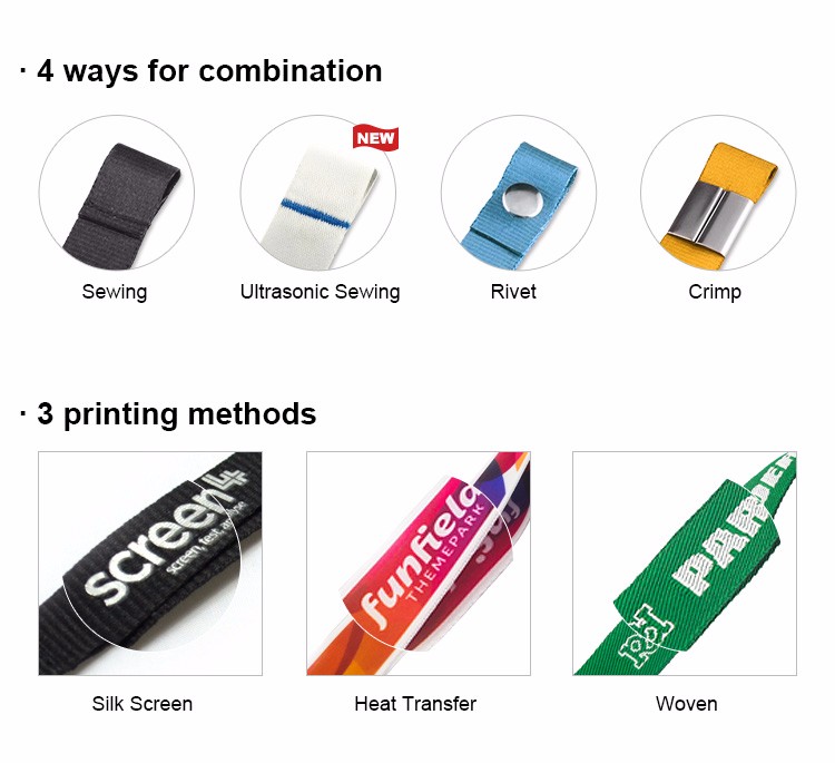 Heat Transfer Printing Colorful Lanyard Printed on Both Sides and MOQ 100PCS