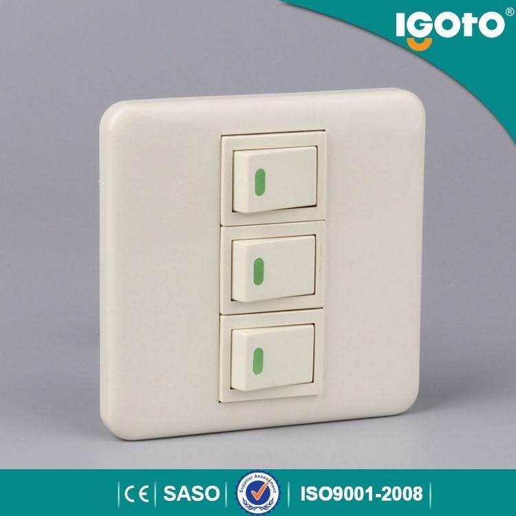 Ivory Color 3 Gang Switch Screw Type