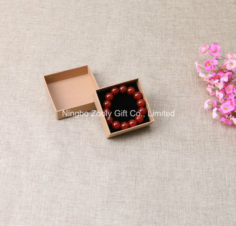 Wholesale DIY Kraft Paper Jewelry Gift Packing Box Sticked with Flower