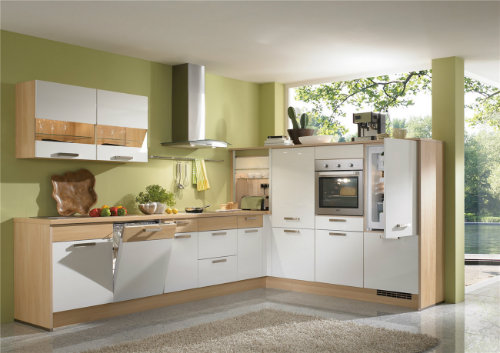 European Style L Shape Classic Design PVC Kitchen Cabinet