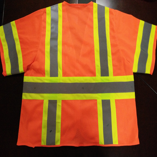 Safety Vest with Reflective Caution Band 100%Polyester Knitting Fabric