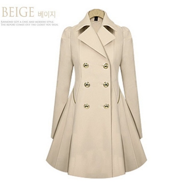 Women's Classic Double-Breasted Slimming Casual Long Trench Coat